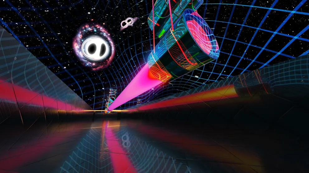 Artist Impression of Astrophysical Calibration. Credit: Carl Knox, OzGrav/Swinburne