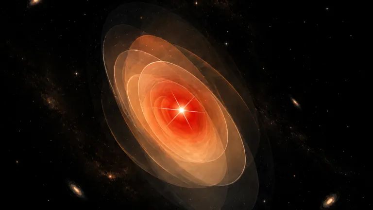 A bright, compact central source of light surrounded by a galaxy.