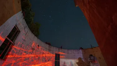 Light projections at night