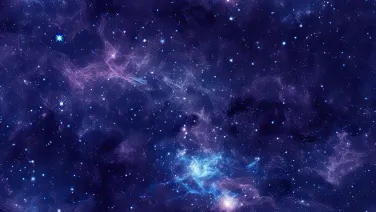 Seamless space texture background. Stars in the night sky with purple pink and blue nebula. A high resolution astrology or astronomy backdrop pattern