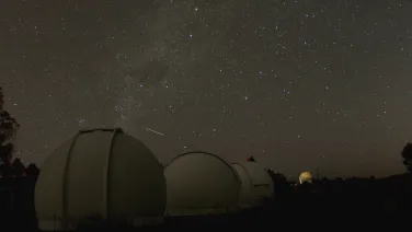 Mount Stromlo outreach domes at night
